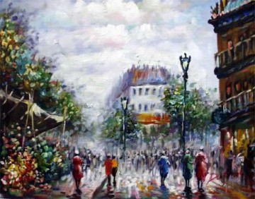 Commercial Street Scenery Painting - sy007hc street scene cheap